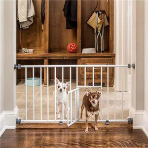 Pet Products MINI Expandable Extra Wide Pet Gate with Small Pet Door